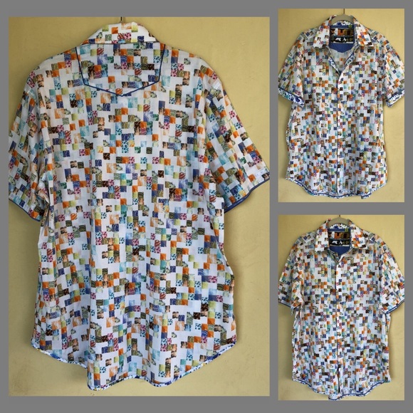 Robert Graham Multi-Color Classic Fit SS Shirt XL - Picture 2 of 8
